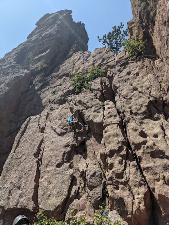 Rock climbing a granite crag